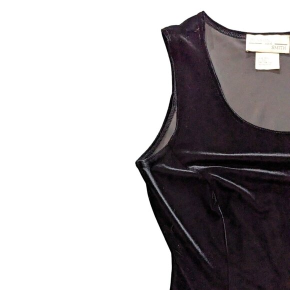 Vintage Benson Smith Dress Women's 11/12 Black Velvet Lace Up Goth Pleated - Picture 3 of 11